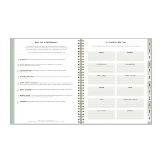 The Everygirl X Day Designer 2024-25 Weekly/Monthly Planner 11"x8.5" Wirebound Soft Sage: Adult Agenda, Tabs, July-June image {8}