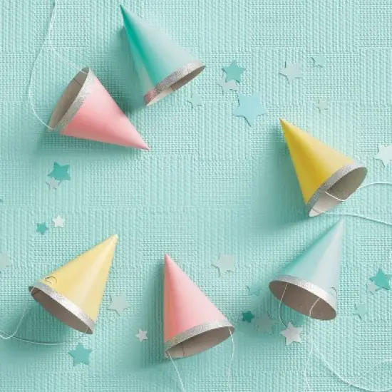 10ct 4" Glittered Party Hats Silver - Spritz&trade; image {1}