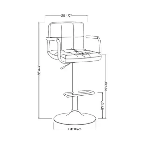 Ethan Adjustable Swivel Barstool with Arms - Furniture of America image {6}