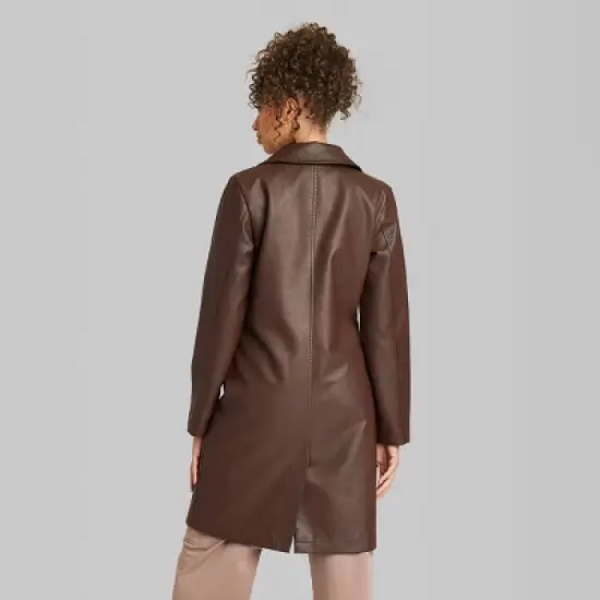 Women's Faux Leather Trench Coat - Wild Fable&trade; image {2}