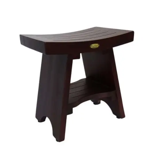 DecoTeak&reg; Serenity&reg; 18" Teak Wood Shower Bench with Shelf in Woodland Brown Finish image {8}