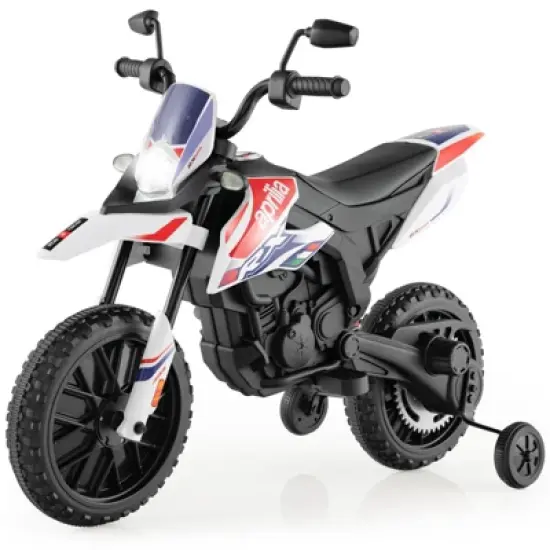 Costway 12V Licensed Aprilia Kids Ride On Motorcycle Electric Dirt Bike with Light & Music image {12}