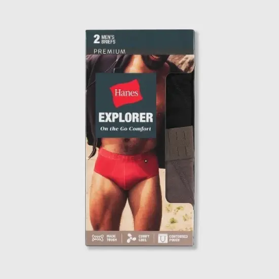 Hanes Premium Men's Explorer Briefs 2pk - Brown/Black image {1}