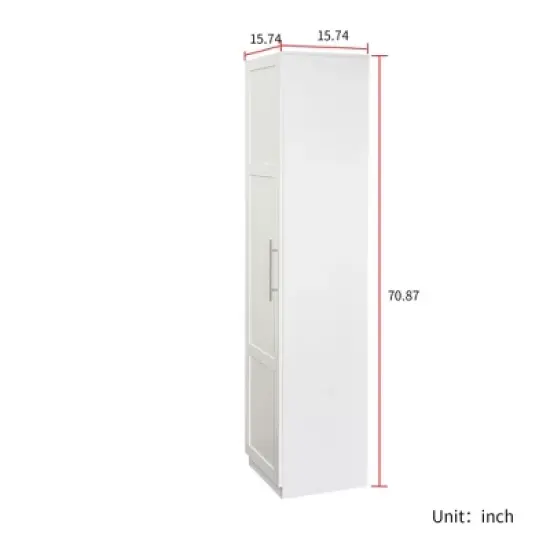 Gulches White Freestanding Kitchen Pantry Cabinet - Buffet Sideboard with Doors, 6 Shelves & 2 Adjustable Shelves image {4}