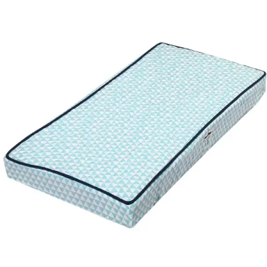 Bacati - Liam Aqua Triangles Quilted Muslin Changing Pad Cover image {7}
