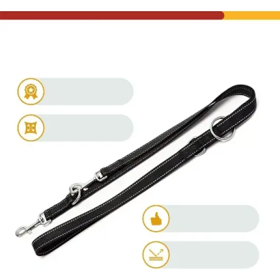 Happilax 6.5ft Adjustable Dog Leash for Large Breeds - Black image {1}