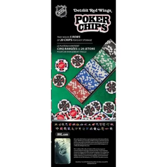 MasterPieces Casino Style 100 Piece Poker Chip Set - NHL Detroit Red Wings image {4}