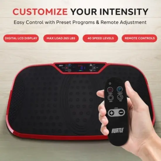 Hurtle Vibration Fitness Machine - Standing Workout Platform with Resistance Bands, Red (HURVBTR36RD) image {4}