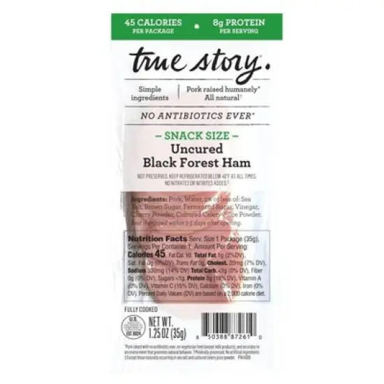 True Story Single Serve Uncured Ham Snack - 1.25oz image {2}