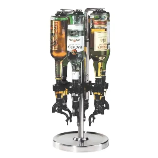 Oggi 4.5L Plastic/Stainless Steel Professional 6 Bottle Liquor Dispenser - Silver image {4}