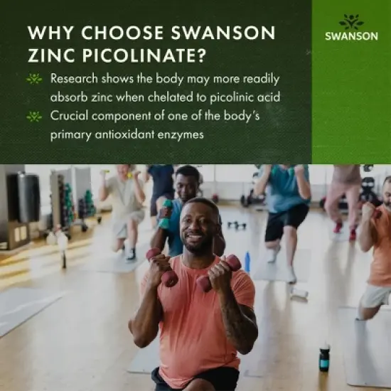 Swanson Zinc Picolinate Mineral Supplement, Helps Support Immune, Prostate & Vision Health, 22 mg (60 Capsules) image {2}