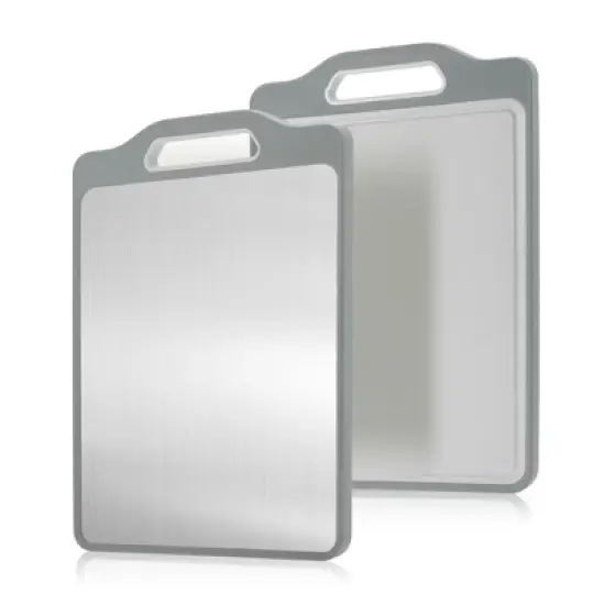 Unique Bargains Double-Sided Stainless Steel Cutting Board 1Pc image {6}