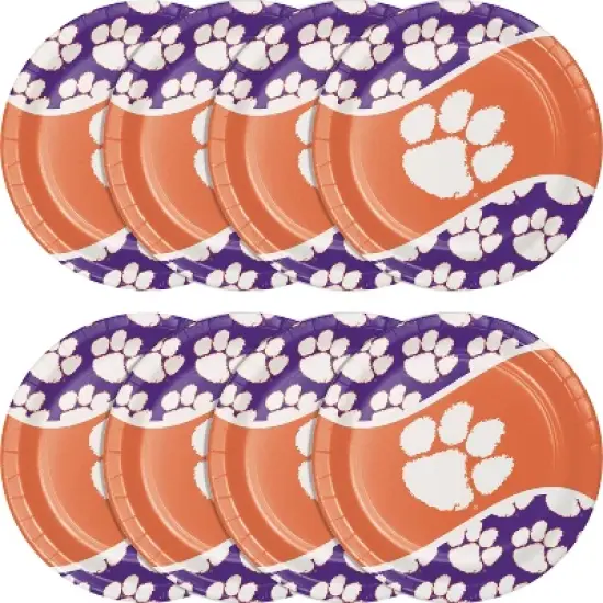 24ct Clemson Tigers Paper Plates Orange - NCAA image {2}