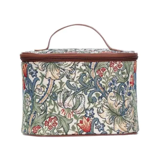 Signare USA William Morris Golden Lily Green Toiletry Bag image {9}