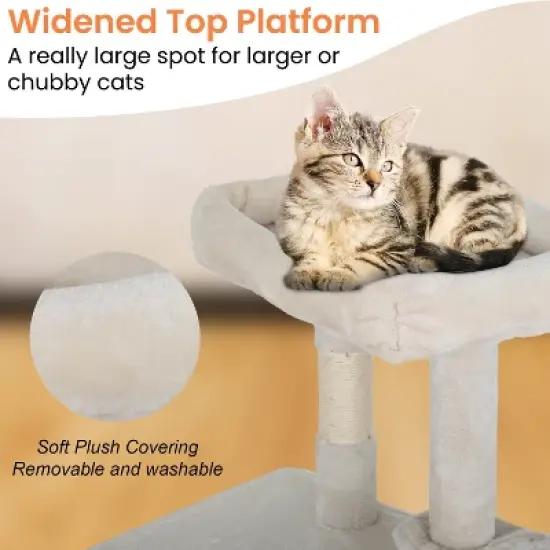 FDW Multi-Functional Cat Tree for Climbing Scratching and Resting Cat Tower for Indoor Cats with Cat Scratching Post Cat Condo Furniture image {4}