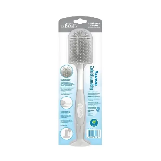 Dr. Brown's Soft Touch No Scratch Baby Bottle Cleaning Brush with Stand - Gray image {11}
