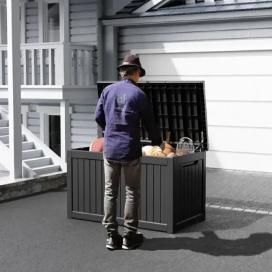 Sersper 230 Gallon Waterproof & UV Resistant Deck Box, Lockable, Black - For Garden Tools & Outdoor Use (6 Pack) image {7}