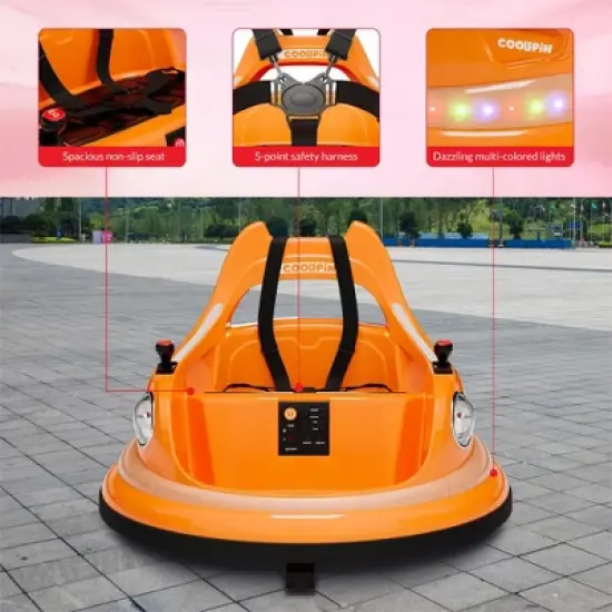 Toddlers Bumper Car, 12V Ride On Toy for Kids, Electric Ride On Car w/Remote Control, Baby Bumping Toy Car w/2 Speeds, LED Lights, 360 Degree Spin image {2}
