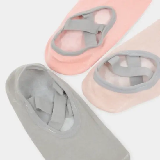 Anna-Kaci Active Women's Non-Slip Ballet Grip Socks with Crisscross Elastic Straps image {2}