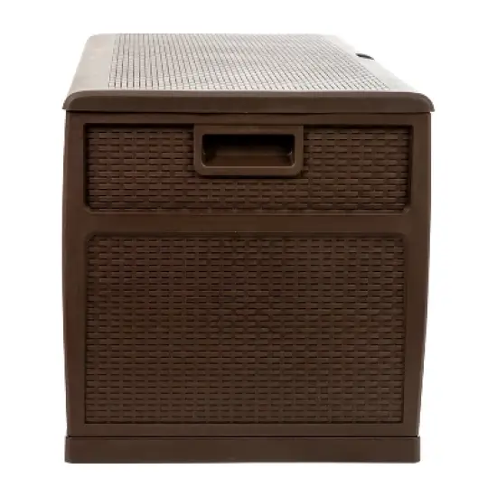 Emma and Oliver 120 Gallon Plastic Deck Box for Outdoor Patio Storage & Deck Organization image {6}