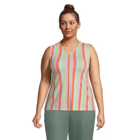 Lands' End Women's Light Weight Trimmed Tank Top image {6}