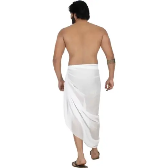 LA LEELA Men's Casual Vacation Sarong Pareo Wrap One Size White Solid image {2}