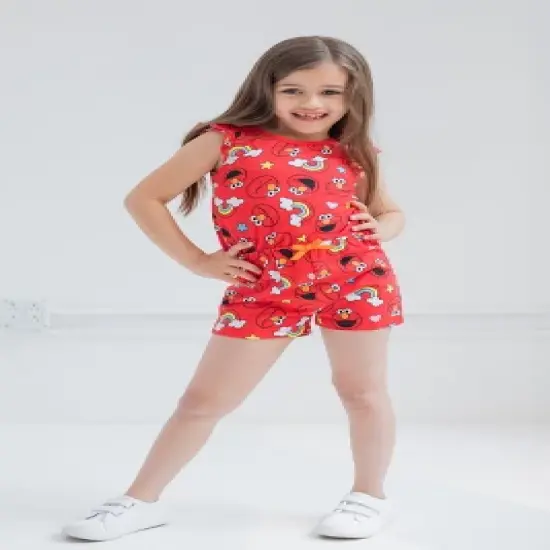Sesame Street Elmo Girls Sleeveless Romper Toddler image {3}