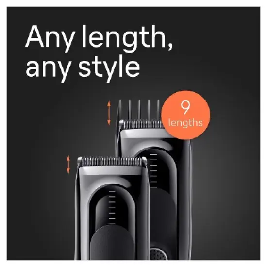 Braun&nbsp;Series 5 HC5310 Rechargeable 9-Setting Hair&nbsp;Clipper + 2 Attachment Combs image {4}