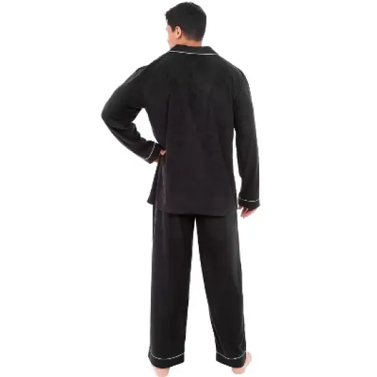 Men's Soft Plush Fleece Pajama Lounge Set, Warm Long Sleeve Shirt and Pants, PJ image {1}