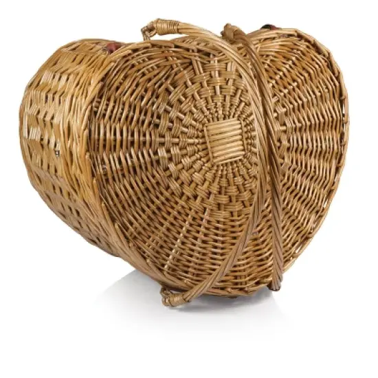 Picnic Time Perfect Pair Picnic Basket: Wicker Heart-Shaped Set, Brown & White image {4}