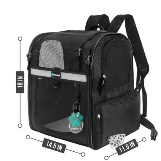 PetAmi Dog Backpack Carrier For Small Large Cat Pet Puppy, Ventilated Hiking Travel Bag, Airline Approved Safety Camping Biking image {5}
