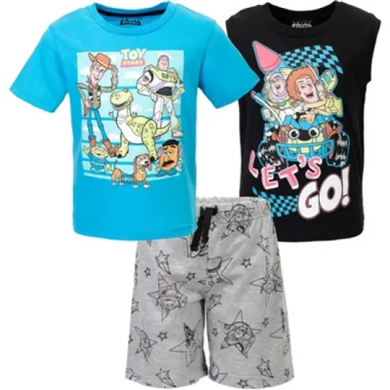 Disney Lion King Pixar Toy Story  Mickey Mouse Goofy T-Shirt Tank Top and Shorts 3 Piece Outfit Set Toddler to Big Kid image {13}