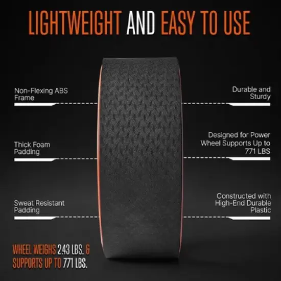 SQUATZ Yoga Wheel Back Stretcher with Non-Slip Foam Padding - SQYW-1 image {4}