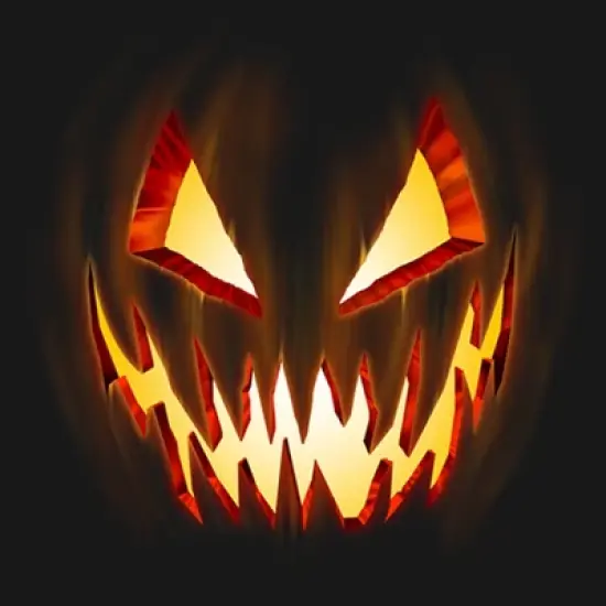 Girl's Lost Gods Evil Pumpkin Face T-Shirt image {1}