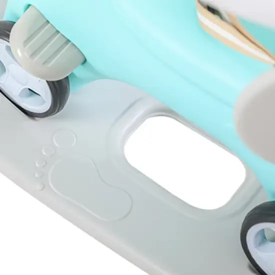 Lirago Rocking Horse Ride On Toy Stroller with Push Handle and Balance Board for Toddlers 1-3 Years Old Unicorn Design Blue image {2}