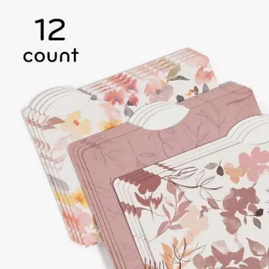 U Brands 12ct File Folders Loose Botanicals: Office Supplies, Filing Organizer, Non-Pronged, Multicolored, 250 Sheet Capacity image {4}