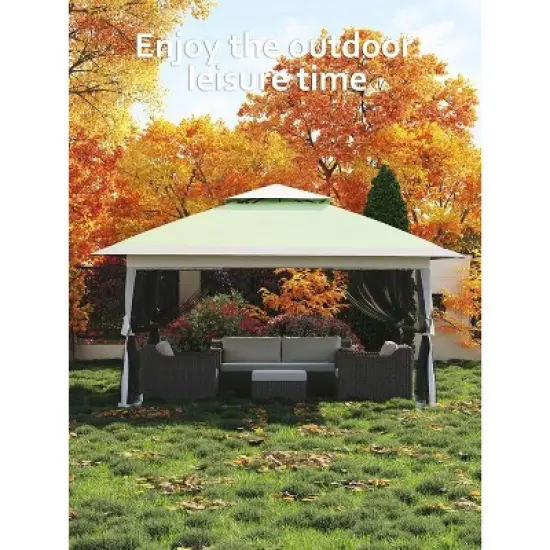 13x13 FT Gazebo Outdoor Canopy Tent, Outdoor Patio Gazebo, with Mosquito Netting, 4 Sandbags & Wheeled Bag, for Backyard image {7}