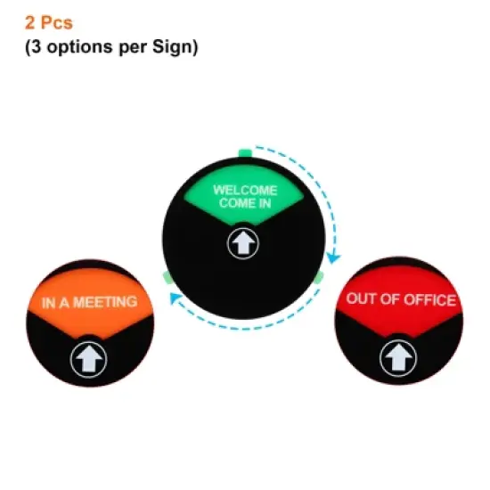 Unique Bargains 3 Options Acrylic Magnetic Adhesive Decor Home Business Privacy Sign 2 Pcs image {2}