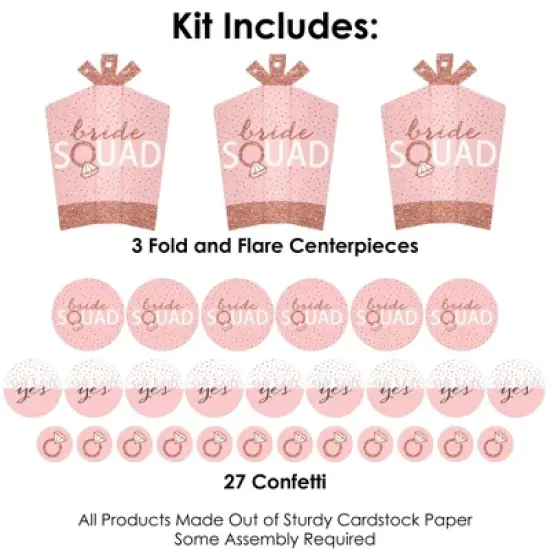 Big Dot of Happiness Bride Squad - Rose Gold Bridal Shower or Bachelorette Party Decor and Confetti - Terrific Table Centerpiece Kit - Set of 30 image {2}
