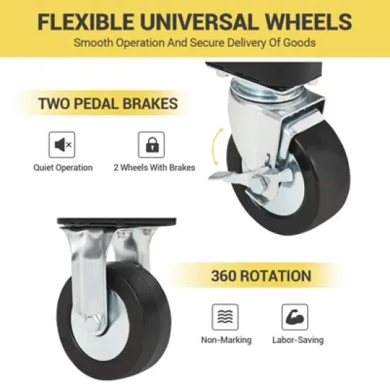Heavy Duty Drywall Cart - 2200LB Capacity Folding Panel Dolly with Extendable Deck & Swivel Casters for Sheetrock, Plywood, Glass Transportation image {5}
