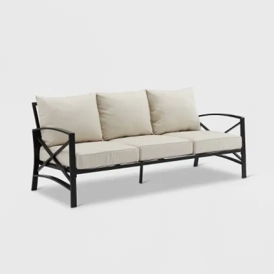 Kaplan Outdoor Metal Sofa Oil Rubbed Bronze with Cushions - Crosley image {12}