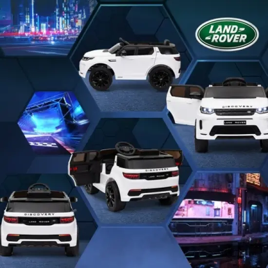 Qaba Land Rover Discovery Sport Licensed 12V Kids Ride on Car, Battery Powered Toy Car w/ Remote Control Soft Start, LED Lights, Music Horn, White image {5}