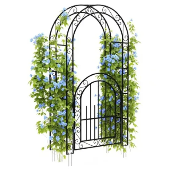 8.8 FT Birdcage Shape Garden Arch, Reinforced Metal Arbor for Climbing Flowers, Rust-Resistant Wedding Pergola image {7}