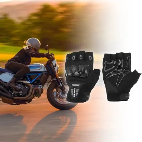 Unique Bargains Motorcycle Gloves for Spring Summer Breathable Smartphone Touch 1 Pair image {1}