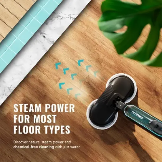 PurSteam ScrubMaster Steam Mop with Dual Scrubbing Head, LED Headlights, Adjustable Steam Control, Anti-Slip Swivel Head, Cable Holder & Upright Lock image {4}