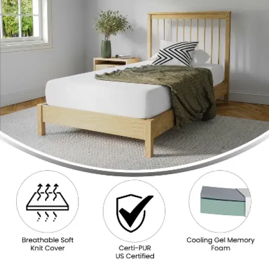 Emma and Oliver CertiPUR-US Certified Memory Foam Mattress Infused with Charcoal & Green Tea Cooling Gel image {5}