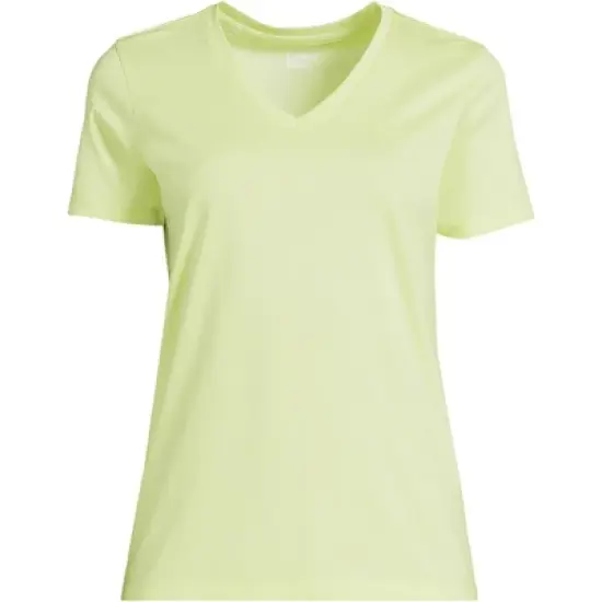 Lands' End Women's Relaxed Supima Cotton Short Sleeve V-Neck T-Shirt image {18}