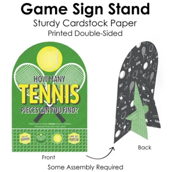Big Dot of Happiness You Got Served - Tennis - Baby Shower or Birthday Party Scavenger Hunt - 1 Stand and 48 Game Pieces - Hide and Find Game image {4}