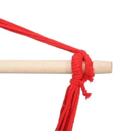 Sunnydaze Double Cushion Hanging Rope Hammock Chair Swing with X-Stand for Backyard or Patio - 250 lb Weight Capacity image {4}