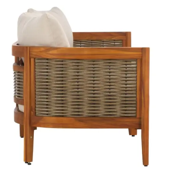 Amanda 3 Seater Sofa - Indoor/Outdoor - PAT7093 - Natural/Taupe - Safavieh image {4}